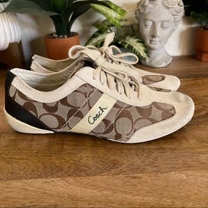 Coach Shoes | Coach Baylee Canvas and Suede Sneakers 8M | Color: Brown/Tan |SZ 8